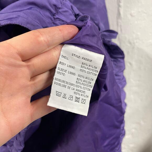 Fenchurch Rain Coat Jacket Purple Embroidered Birds Large - Picture 8 of 12